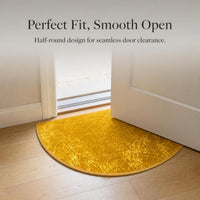 Semi-Circular Gold Prosperity Entrance Mat Non-Slip Floor Rug for Living Room Hallway