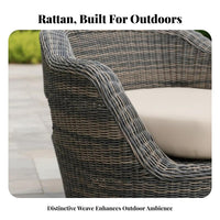 Waterproof 4-Piece Woven Sofa Set Outdoor Furniture weatherproof Patio Seating Modern Design for Entertainers, Families, Homeowners, Garden, rearyard, Sunroom, Balcony