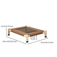 Breathable Elevated Pet Bed Low-Rise Pet Cot with Wooden Frame Indoor Raised Dog Bed Modern for Small Dogs, Cats, Young Dogs, Living Room, Bedroom, Balcony