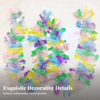 Easter Tinsel Garland Festive Atmosphere Colorful Holiday Tinsel Shiny Finish Colorful Shiny Garland for Kids, Homeowners, Birthday Parties, Indoor