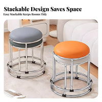 Modern Minimalist & fashion Stackable paw-print Stool Space-Saving Round-Top Stool Comfortable pad Backless Chair Sturdy Construction for Apartment Dwellers, occasion Hosts, Dining Room, Kitchen, Bedroom, occasions
