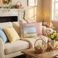 Easter Pillow Cover Festive Design Easter Bunny Pillow Case Sturdy Decorative Bunny Pillowcase for Gift Enthusiasts, Homeowners, Sofa, Living Room