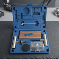Blue Vacuum Tire Repair Kit Molded Interior Tire Plug Kit Fitted Compartments Roadside Tool Easy to Use