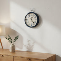 French Country Timepiece Quiet Mechanism Round Decorative Clock Operated Vintage Wall Timepiece Clock for Cafe