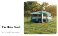 Portable 8-10 Person Outdoor Shelter Waterproof Family Camping Tent Double Layer Design Multi-Room Tent Good Ventilation for Group Campers, Families, Campsite, Park, Backyard, Picnics
