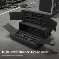Waterproof 3U Rack Case Shockproof Audio Equipment Entryory Heavy-Duty Portable Cabinet Dustproof for Sound Engineers, IT Professionals, Live Performance, Touring, On-Location Recording, Mobile DJ Setup