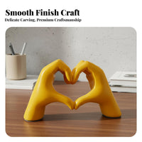 Graffiti Design Heart Hands Sculpture Resin Craft Heart Hands Statue Modern Design for Couples, Book Lovers, Living Room, Desktop, Bookshelf