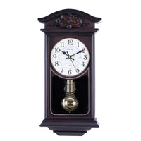 Pendulum Wall Clock Wood-Look Wall Clock with Pendulum Farmhouse for Home Office
