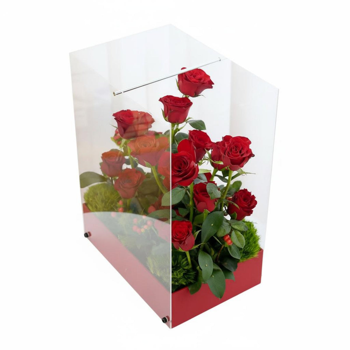 Transparent Flower Gift Box Panoramic View Acrylic Blossom Presentation Box Elegant Design Rectangular Flower Display Case for DIY Enthusiasts