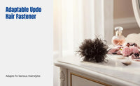 Peony Flower Feather Hair Grip Bun Fastener, Elegant High-End Fashion Accessory