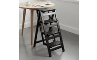2-in-Single Step Ladder Chair Foldable Convertible Ladder Chair Solid Wood Transforming Step Stool for Seniors, Kitchen, Storage Room