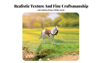 1/64 Scale Horse Figurine Hand-Painted Miniature Saddled Horse Realistic Design Diorama Accessory for Hobbyists, Crafters, Dioramas, Party Favors