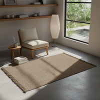 Woven Jute Rug Handcrafted Japanese Design Rug Simple Elegance Design Fiber Carpet for Living Room, Bedroom