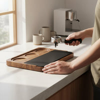 Universal 51-58mm Espresso Tamping Station Compact Design Walnut Tamping Station Polished Finish Espresso Tamper Holder Easy to Clean for Office