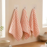 Thick Microfibre Cloth and 30x30cm Cleaning Cloths, Absorbent Coral Fleece Wave Pattern, Oil Removal for Kitchen and Home Surfaces
