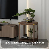 Tiered Pedestal Sturdy Wood Construction Multi-Level Display Riser Standalonestanding Design Adaptable for Living Room, Balcony