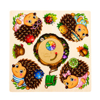 Wooden Hedgehog Spinning Top Toy for Kids Early Education and Math Learning