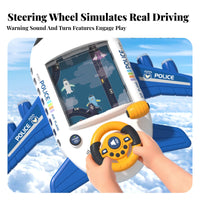 Educational Kids Car Adventure Game Lights and Sounds Airplane Driving Simulator Toy Hand-Eye Coordination Training for Boys, Preschoolers
