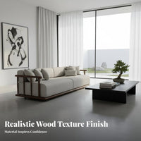 Wooden Frame Sofa Set New Chinese design Living Room Seating serene Inspired Design Lounge Suite for Interior Designers, Homeowners, Villa, Reception Hall