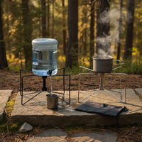 Portable Folding Metal Stand for Camping Storage Box or Water Bucket