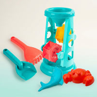 5 Pieces Plastic Sand Structure with Tools Rotating Sand Water Wheel Child-Friendly Sandbox Toys Outdoor for Toddlers
