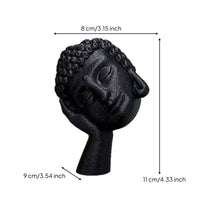 3D-Printed Tabletop Buddha Statue Zen-Style Buddha Bust Statue Freestanding Sculpture Textured for Practitioners