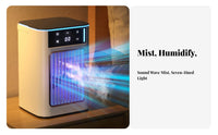 3 Speed Settings Desktop Misting Fan 7-Color LED Light Portable Air Cooler Humidifier Quiet Operation for Office Workers, Bedroom, Dorm Room