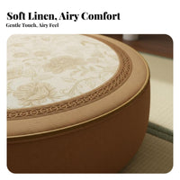 Multipurpose Tatami Meditation Cushion Comfortable Chinese Design Futon Pad Breathable Cotton Linen for Meditators, Living Room, Bay Window