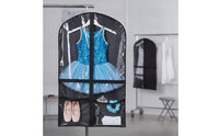 Hanging Garment Bag with Pockets Non-Woven Hanging Garment Bag Dress Cover with Clear Window Space-Saving Organizer Foldable