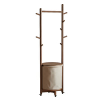 Mobile Design Rolling Coat Rack with Hamper Side Hooks Rolling Clothes Rack with Shelf Multi-Functional Garment Stand Space-Saving for Apartment Dwellers, Students, Homeowners, Living Room, Entryway, Walk-in Closet