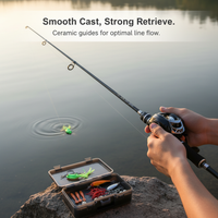 Lure Fishing Rod and Reel Combo Set - Spinning or Baitcasting Reel, Carbon Fiber Telescopic Rod for Freshwater Saltwater
