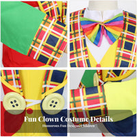 Kids Clown Costume Comfortable Kids Clown Costume Set Lightweight Colorful Clown Outfit for Halloween