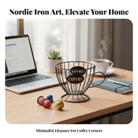 Coffee Capsule Wire Basket Nordic & design Geometric Coffee capsule holder for Dorm Room