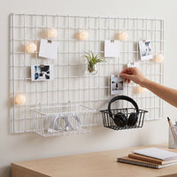 Ins Style Grid Wall Storage Rack with Photo Display for Room Decor