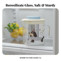 Heat Resistant Square Glass Water Jug Easy to Clean Glass Pitcher with Lid Safe Material for Families, Homeowners, Kitchen, Refrigerator