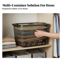 Clear Lidded container With Lid Clear Utility Box Stackable Design for Kitchen, on-the-go