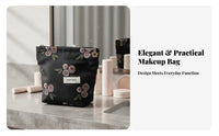 Floral Embroidered Cosmetic Bag Large Capacity Embroidered Floral Makeup Bag