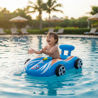 Racing-Style Pool Buoyant with Water Leak Resistant Inflatable Car Buoyant Thickened Inflatable Seated Toy with Water Easy to Inflate for Children