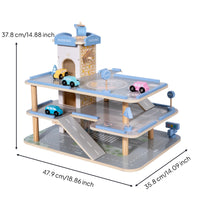 Toy Car Parking Garage with Elevator 3-Level Toy Car Parking Garage Playset Pretend Play Pastel for Children, Playroom, Nursery