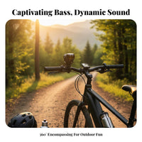 Bluetooth Connectivity two-wheeler Handlebar audio unit Deep Bass Miniature Cylinder Speaker Lanyard Included Outdoor Gear stable bike Mount for Cyclists, Scooter Riders, Commuters, Cycling, Camping, journey, Beach and Pool