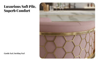 Upholstered Barrel Chair with Hexagonal Pattern Frame Luxury & Aesthetic Upholstered Armchair Modern Design Indoor Furniture for Adults, Living Room