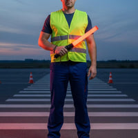 Red/Blue Flashing LED Traffic Wand