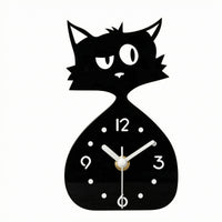 Cat-Shaped Clock Compact Size Cat Desk Clock Cute Home Decor for Desktop