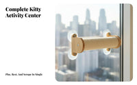 No-Drill Installation Floating Feline Step Set Suction Cup Mount Window-Mounted Feline Perch Space-Saving Pet Furniture Strong Load Capacity for Apartment Dwellers, on a Wall, Small Areas, Glass Walls, Indoors