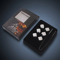 Storage Box with Stainless Steel Whisky Stones for Efficient Chilling, Diamond Shape Chilling Stones Gift for Him, Tongs Included for Gift Men