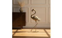 Flamingo Statue with Base Rustic Metal Flamingo Distressed for Collectors