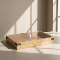 Wooden Serving Tray with Lid for Snacks and Baked Goods