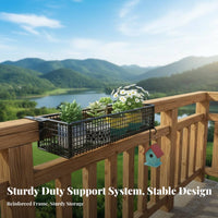 Adjustable Railing Planter Rack tooltooltooltool-less Installation Hanging Railing Basket