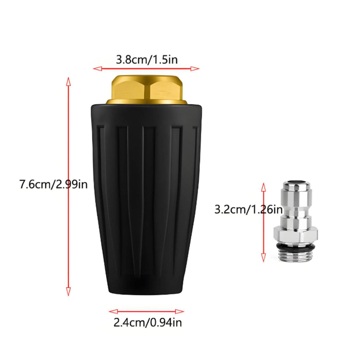 Wear-Resistant 1/4 Inch Quick Connect Nozzle Rust-Proof Rotating Turbo Nozzle Heavy Duty for Professionals