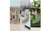 Rotating Dollhouse Staircase with Handrail Architectural Spiral Staircase Compact Model Round for Hobbyists